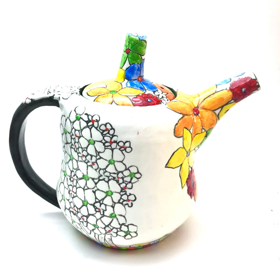 Collection - Full bloom Teapot - Lynn Sea Red Pot Ceramist